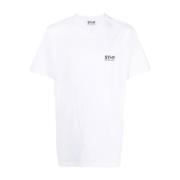 Golden Goose Vit Bomull Logo Print T-shirt White, Herr