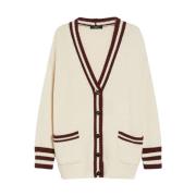 Max Mara Weekend Oversized Kofta med V-ringning och Fickor Beige, Dam