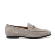 Gucci Grå Mocka Horsebit Loafers Gray, Dam