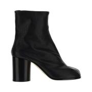 Maison Margiela Tabi Toe Kalvskinn Ankelboots med Cylindrisk Klack Bla...