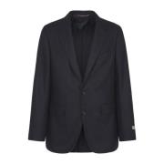 Canali Svarta Jackor Amerikansk Ofodrad Black, Herr