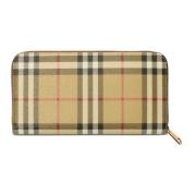 Burberry Check Zip Plånbok Beige Beige, Dam