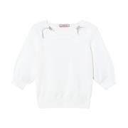 Twinset Vita Crew Neck Sweaters White, Dam