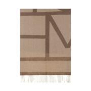 TotêMe Jacquard Fransad Ullsjal Beige, Dam