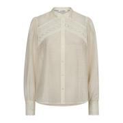 Co'Couture Broderad Anglaise Skjortblus Off White White, Dam