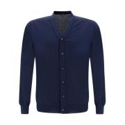 Kiton Kashmir Cardigan med knappstängning framtill Blue, Herr