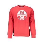 North Sails Borstad Bomullsweatshirt med Tryckt Logotyp Red, Herr