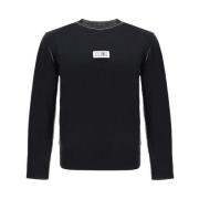 MM6 Maison Margiela Broderad Logotyp Patch Ulltröja Black, Herr