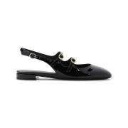 Stuart Weitzman Svarta Ballerinaskor Elegant Chic Stil Black, Dam