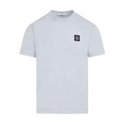 Stone Island Blå Crew Neck Logo T-Shirt Blue, Herr