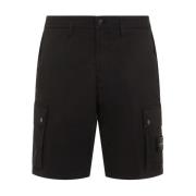 Stone Island Svarta Bomullsshorts Black, Herr