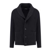 Hugo Boss Oversize Ull Kashmir Siden Cardigan Black, Herr