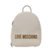 Love Moschino Modern Polyuretan Damryggsäck Kollektion Beige, Dam