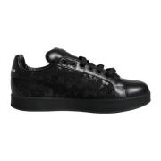 Dolce & Gabbana Svarta Läder Snörskor för Kvinnor Black, Dam