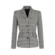 Roberto Cavalli Slim Fit Blazer med Notch Revers Black, Dam