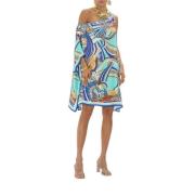 Camilla Blå Geometrisk One Shoulder Kaftan Multicolor, Dam