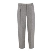 Brunello Cucinelli Baggy Byxor med Avslappnad Silhuett Gray, Dam