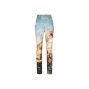 Roberto Cavalli Slim-Fit Jeans med Wild Leda Print Blue, Dam