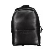 Calvin Klein Svart Polyester Ryggsäck med Laptopfack Black, Unisex