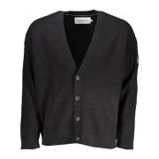 Calvin Klein Svart Långärmad Cardigan Tröja Black, Herr