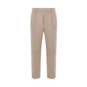 Ermenegildo Zegna Beige Straight Leg Trousers Beige, Herr