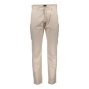 Gant Beige Bomullsjeans Byxa, 5-Fickor, Knapp och Dragkedja, Logo Beig...