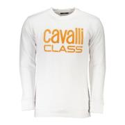 Cavalli Class Vit Sweatshirt med Tryck och Långa ärmar White, Herr