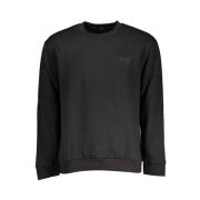 Cavalli Class Elegant Fleece Sweatshirt med Rund Hals Black, Herr