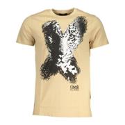 Cavalli Class Kortärmad Logo Print T-shirt Herr Beige Beige, Herr