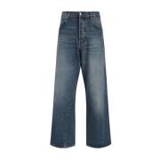 Sunflower Vida bomullsjeans med läderpatch Blue, Herr