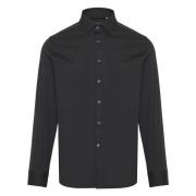 Corneliani Bomull Stretch Skjorta Black, Herr