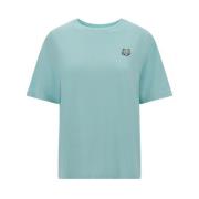 Maison Kitsuné Broderad Logotyp Bomull T-shirt Blue, Dam