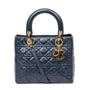 Dior Vintage Pre-owned Laeder handvskor Blue, Dam