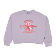 Propaganda Puppy Croptop Crewneck Sweatshirt Purple, Dam