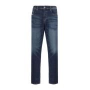 Diesel Bomull Fem-Fickor Jeans med Läder Patch Blue, Herr