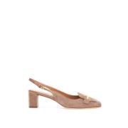 Tod's Eleganta Läderpumps med Metallstång Beige, Dam