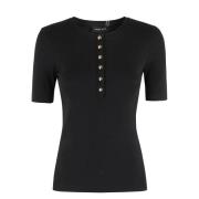 Anine Bing Avslappnad vit T-shirt Black, Dam