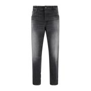 PT Torino Denim Five-Pocket Byxor med Knappstängning Black, Herr