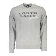 North Sails Grå Långärmad Sweatshirt med Tryck Gray, Herr