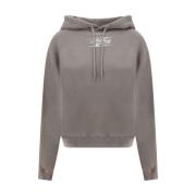 Alexander Wang Ikonisk Monogram Bomullshoodie för Kvinnor Gray, Dam