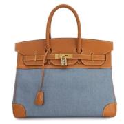 Hermès Vintage Pre-owned Canvas handvskor Blue, Dam