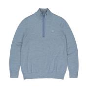 Butcher of Blue Blå Pullover Lt Clifden Half Zip Blue, Herr