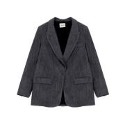 Dixie Klassisk Blazer med Breda Revers Black, Dam