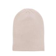 Allude Plattstickad Beanie Mössa Beige, Dam