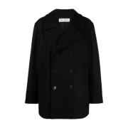 Our Legacy Svart Opulent Melton Peacoat Black, Herr