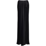 Alberta Ferretti Svart Satin Plisserad Omlottkjol Black, Dam