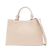 Furla Beige läder trapezväska med Arcosfera-hårdvara Beige, Dam