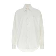 Alexander McQueen Vit Poplin Skjorta Klassisk Stil White, Herr