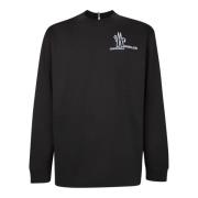 Moncler Svart Crew Neck Logo Print T-Shirt Black, Herr