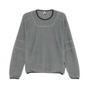 Gr10K Fluffigt Rutigt Mönster Sweatshirt Gray, Herr